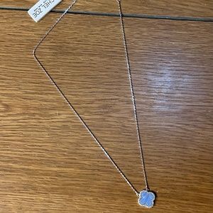 Rachel Zoe Clover Sterling Silver & Periwinkle Necklace